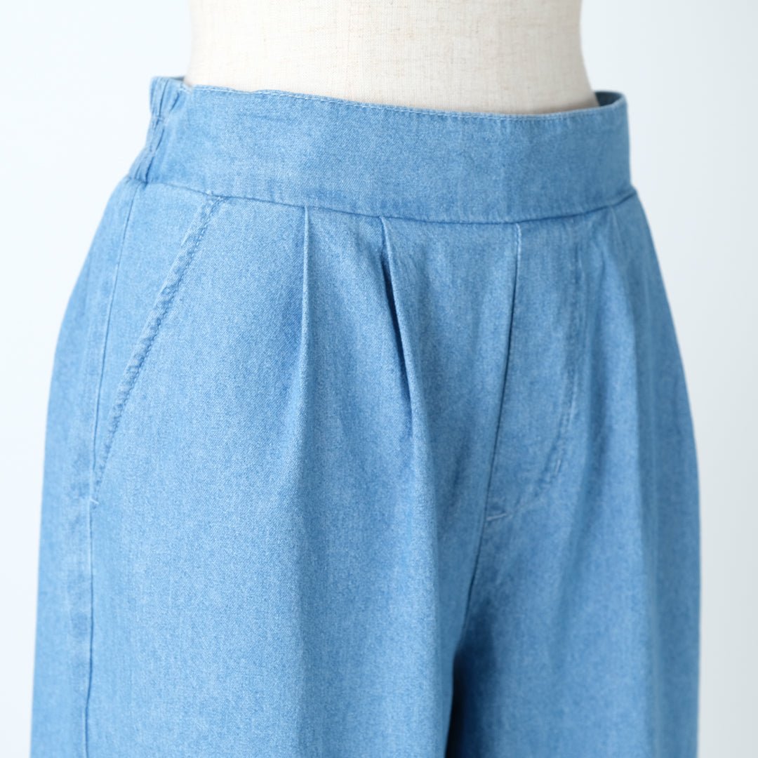 デニム２タックワイドパンツ - to blossom (8207669985412)