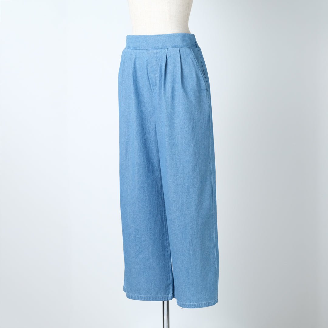 デニム２タックワイドパンツ - to blossom (8207669985412)