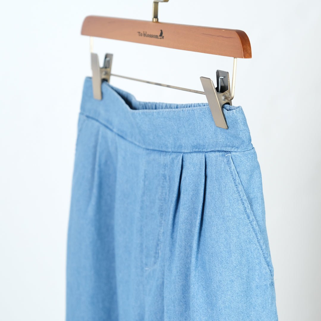 デニム２タックワイドパンツ - to blossom (8207669985412)