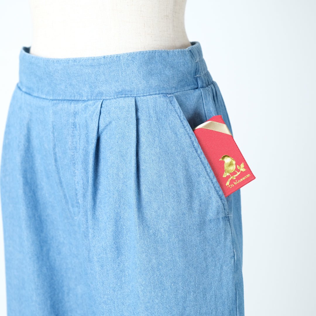 デニム２タックワイドパンツ - to blossom (8207669985412)