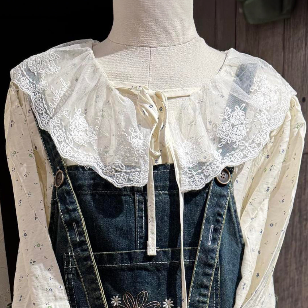 レース襟リボンブラウス (8230841090180)