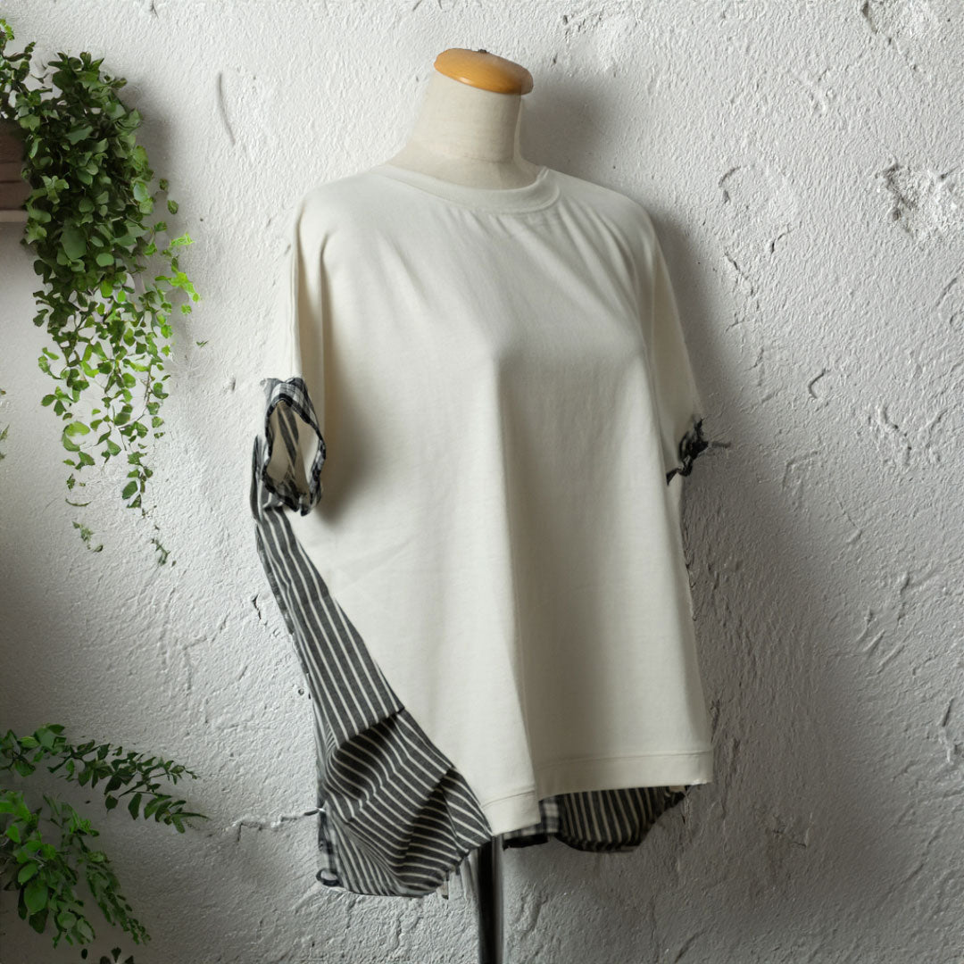 パッチワーク後布帛切替プルオーバー (10008696946820)