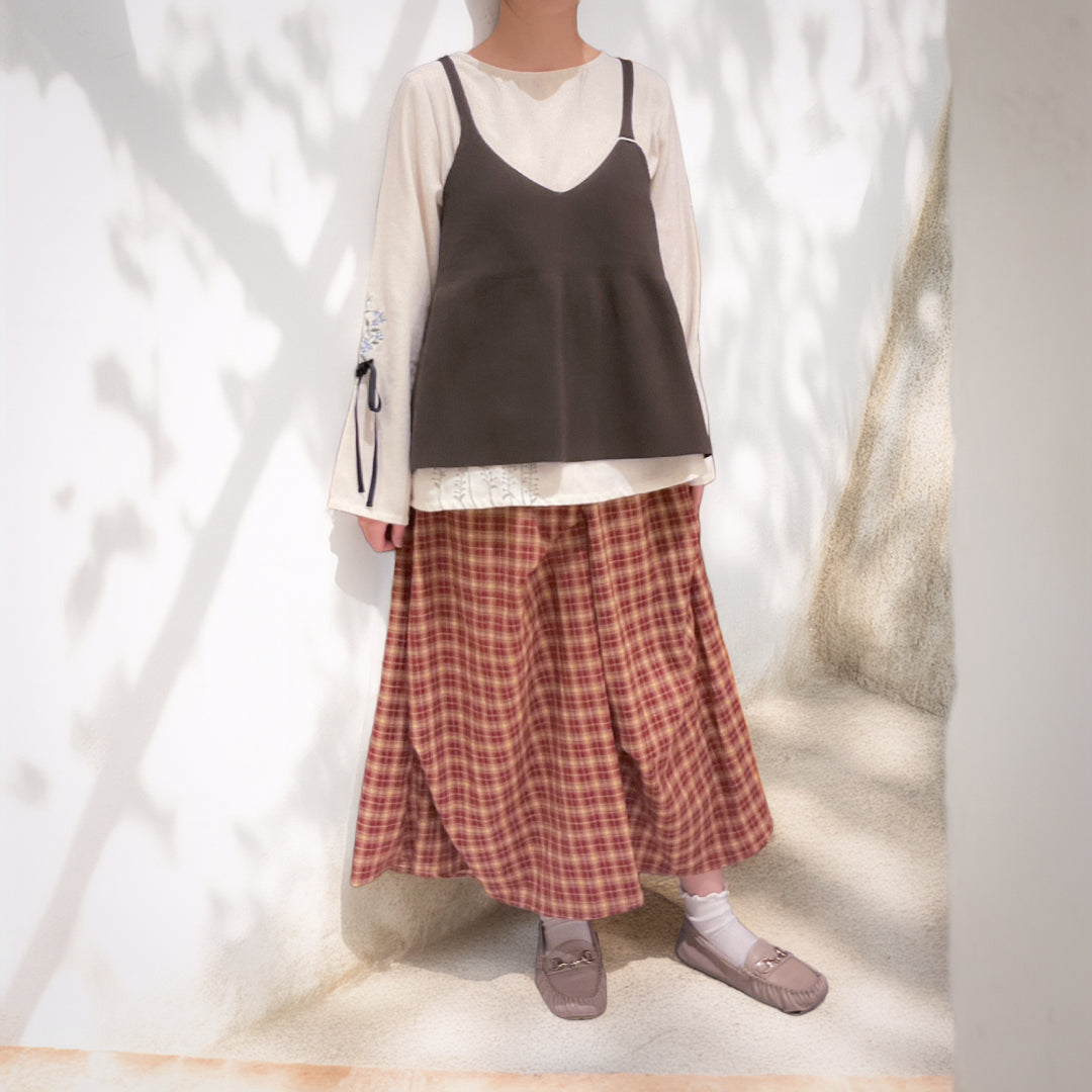 ミドルチェックスカート – to blossom