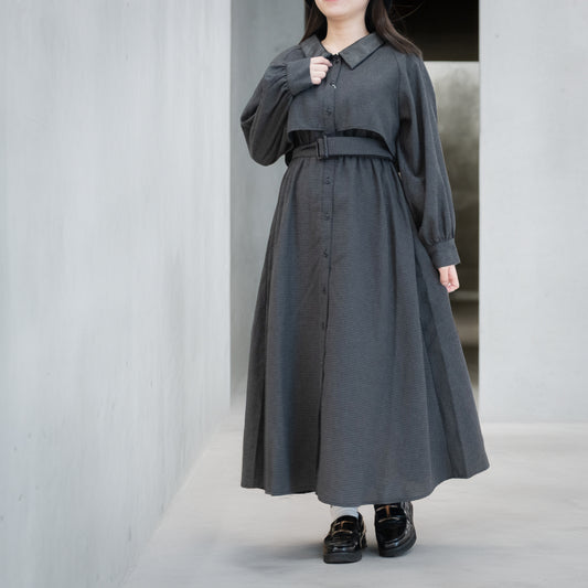 合皮トレンチワンピース