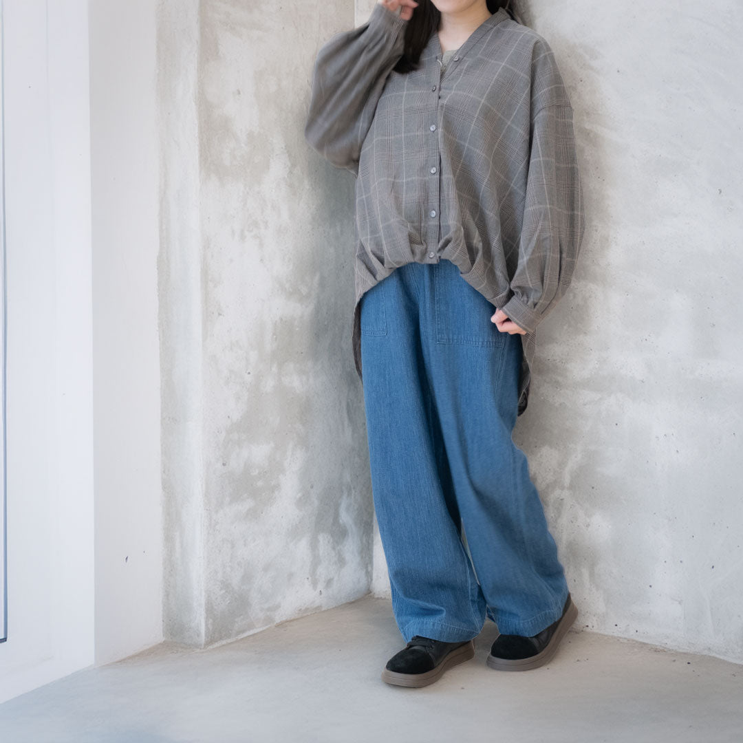 バックリボンタケノコブラウス