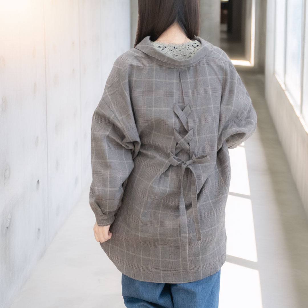 バックリボンタケノコブラウス