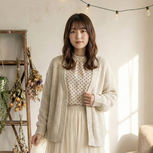 コールテンドットのフリルネック