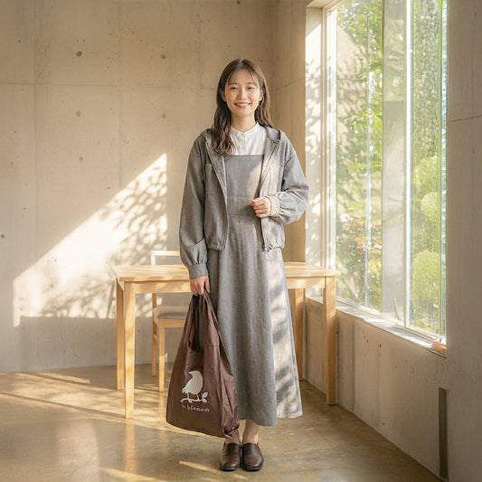 アウター×ワンピースアンサンブル