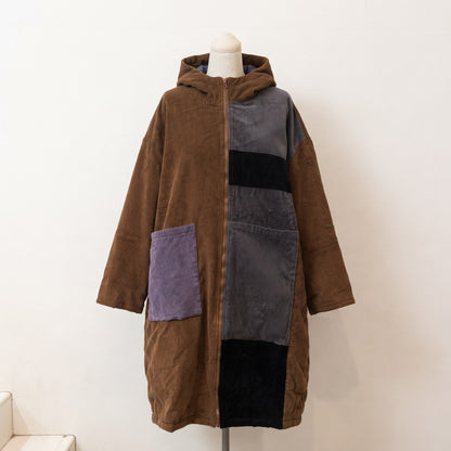 【オンライン限定】コーディロイパッチワークロングコート