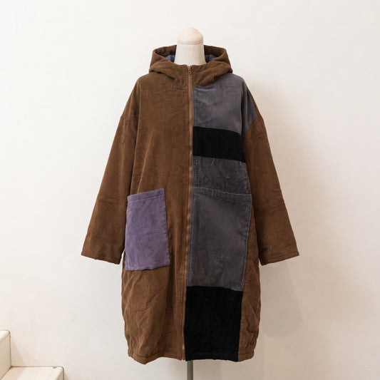 【オンライン限定】コーディロイパッチワークロングコート