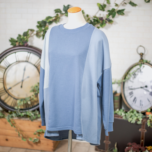 裏毛ワッフル切り替えチュニック