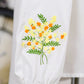 袖flower刺繍ｷﾞｬｻﾞｰブラウス
