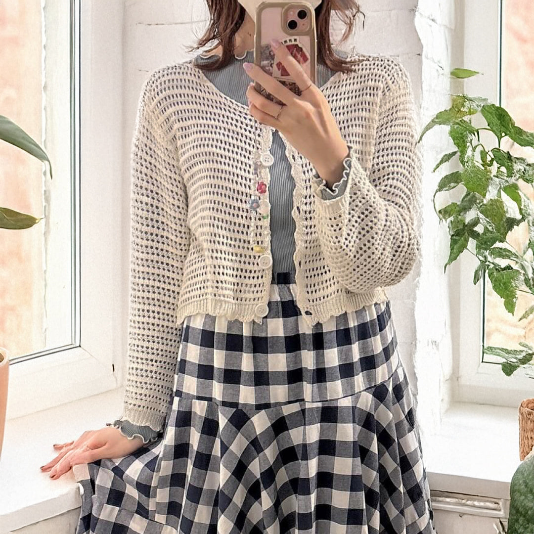 透かし編みカーディガン (9998342914180)