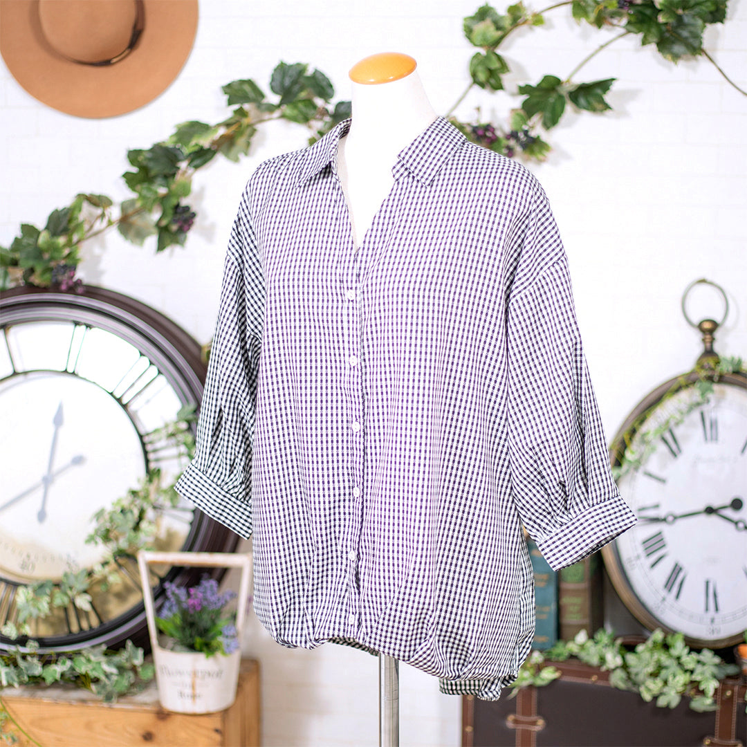 レースアップタケノコブラウス