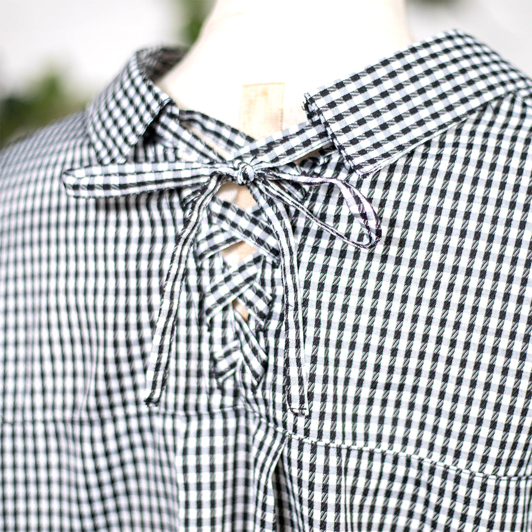 レースアップタケノコブラウス