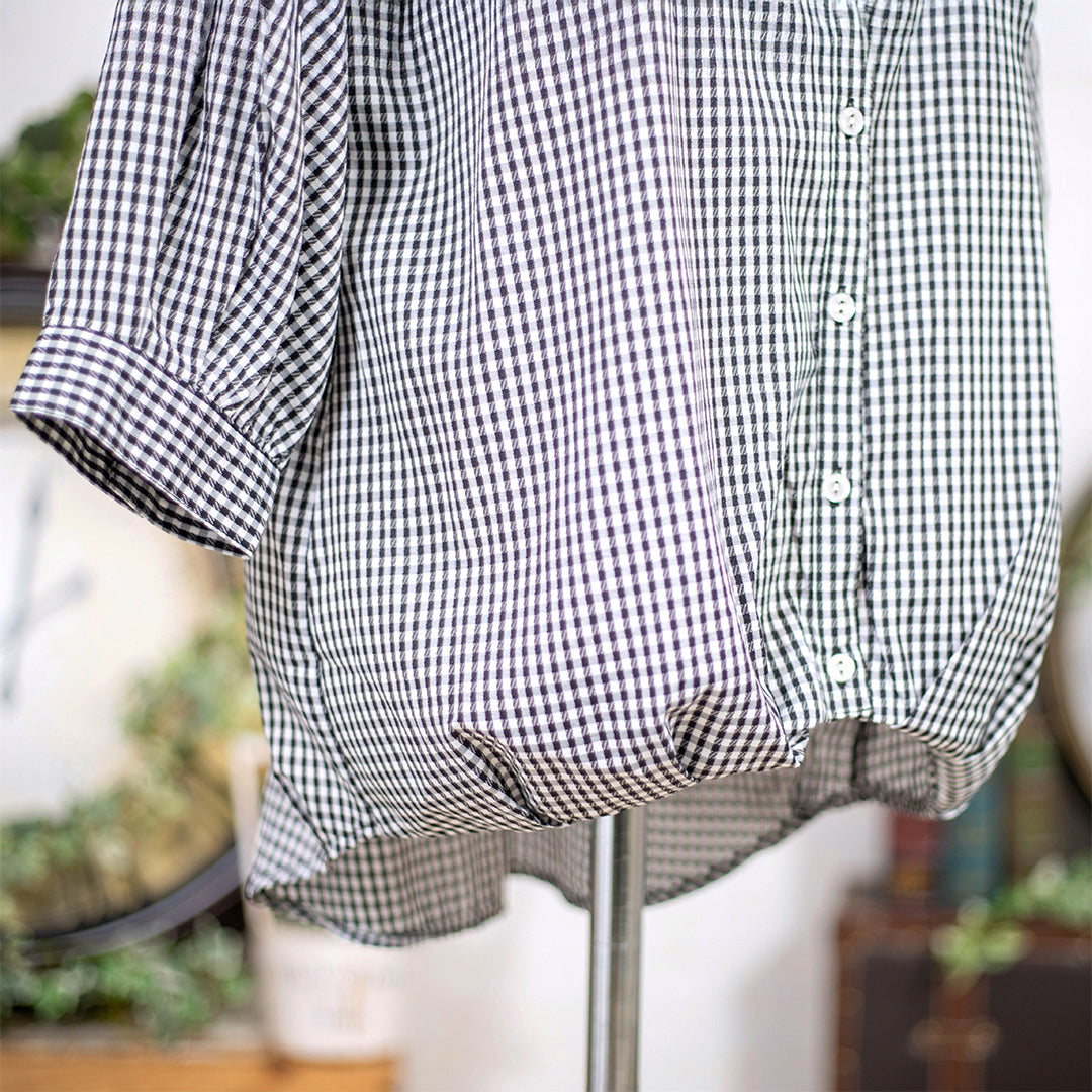 レースアップタケノコブラウス