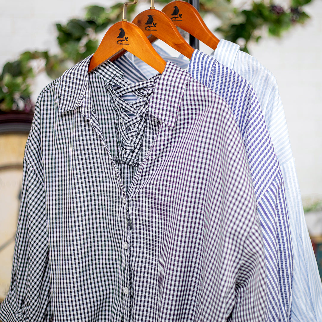 レースアップタケノコブラウス