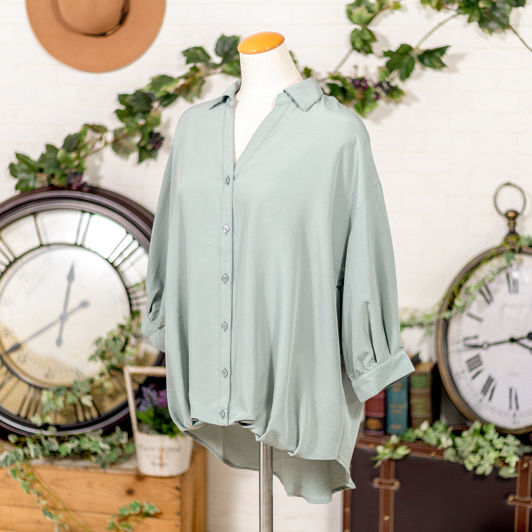 バックリボンタケノコブラウス