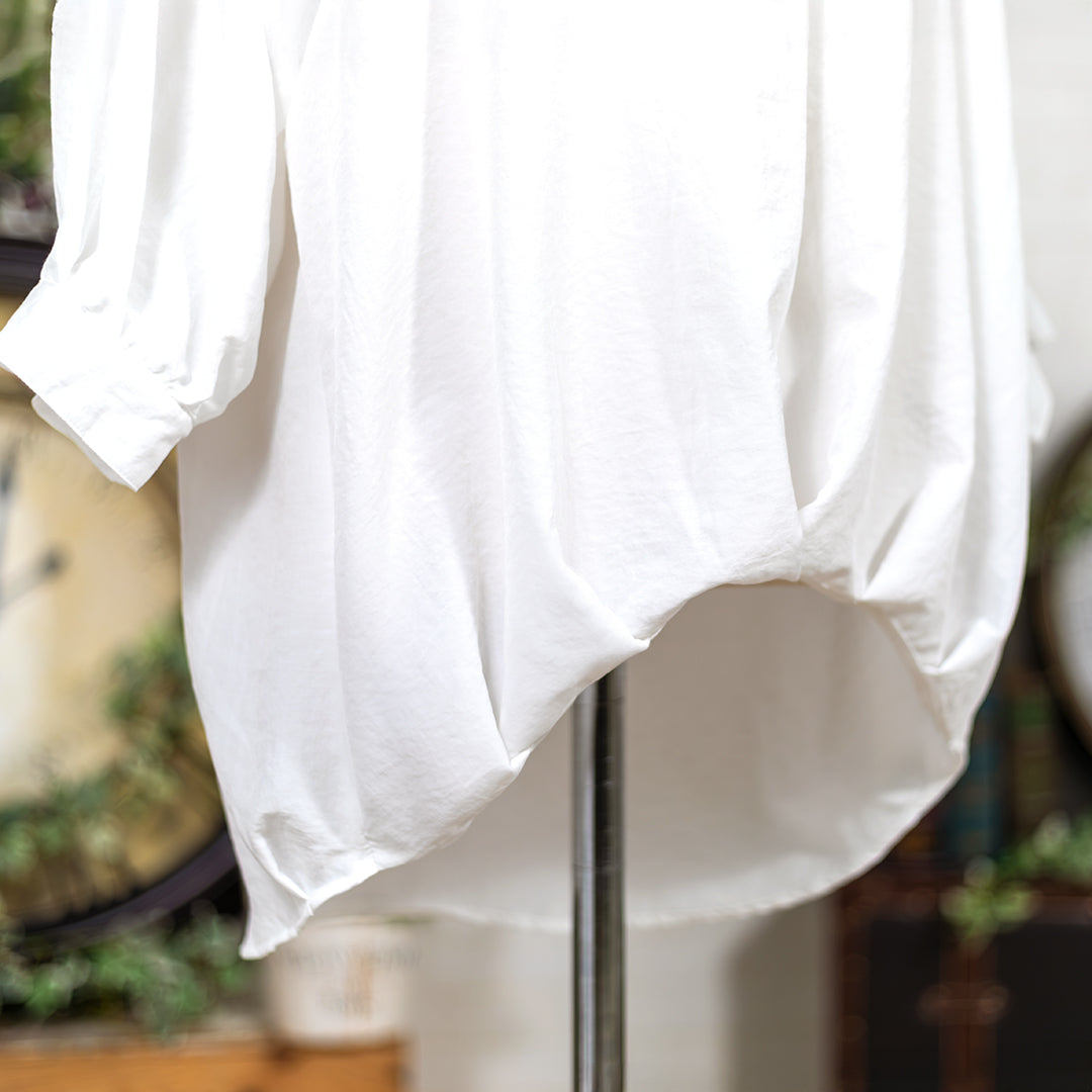 バックリボンタケノコ開襟ブラウス