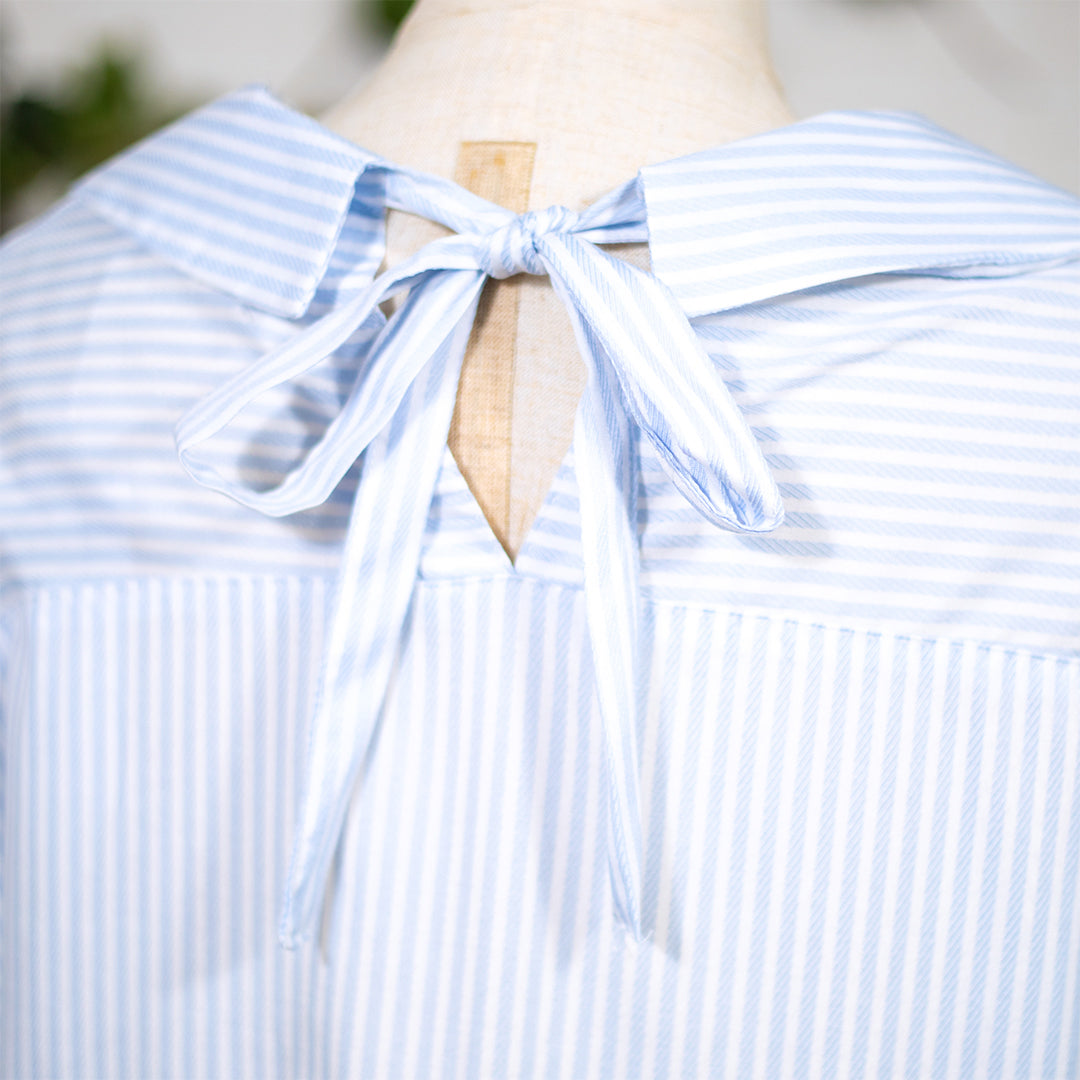 バックリボンタケノコ開襟ブラウス