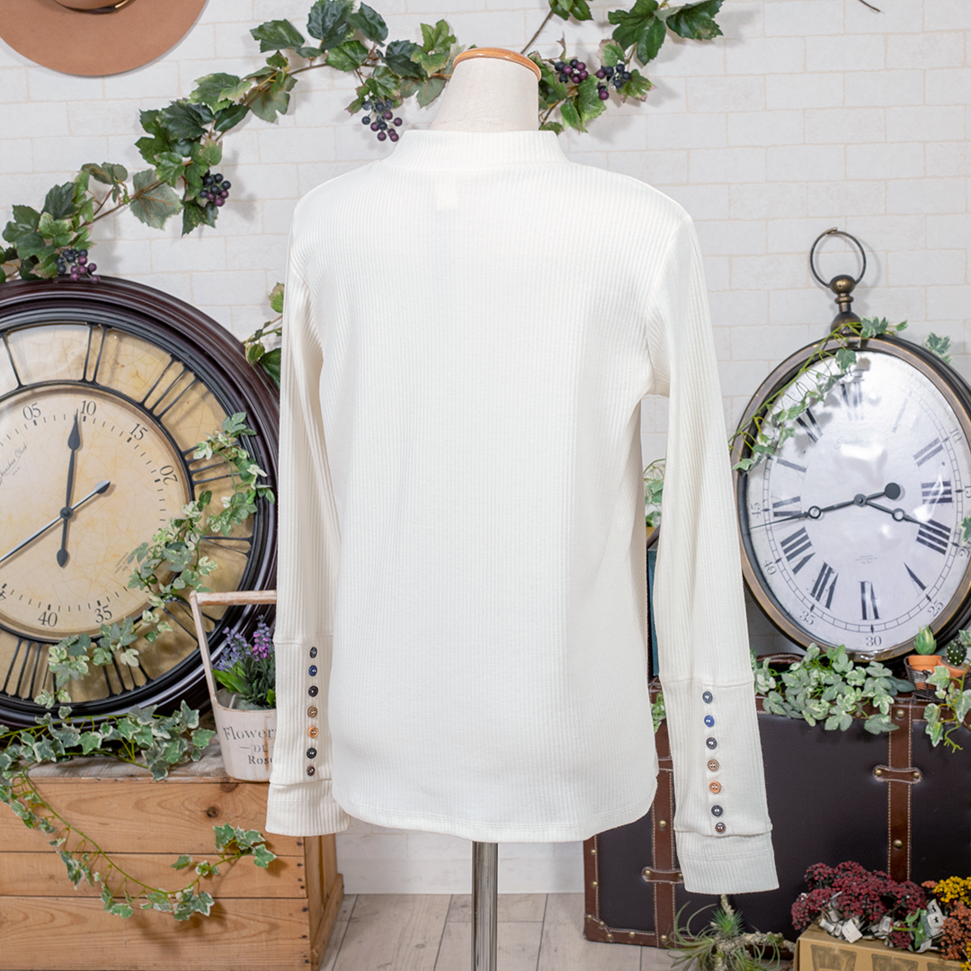 多色ボタン配色プルオーバー