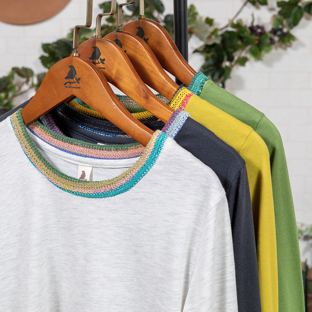 袖ジャガード切り替えカットソー