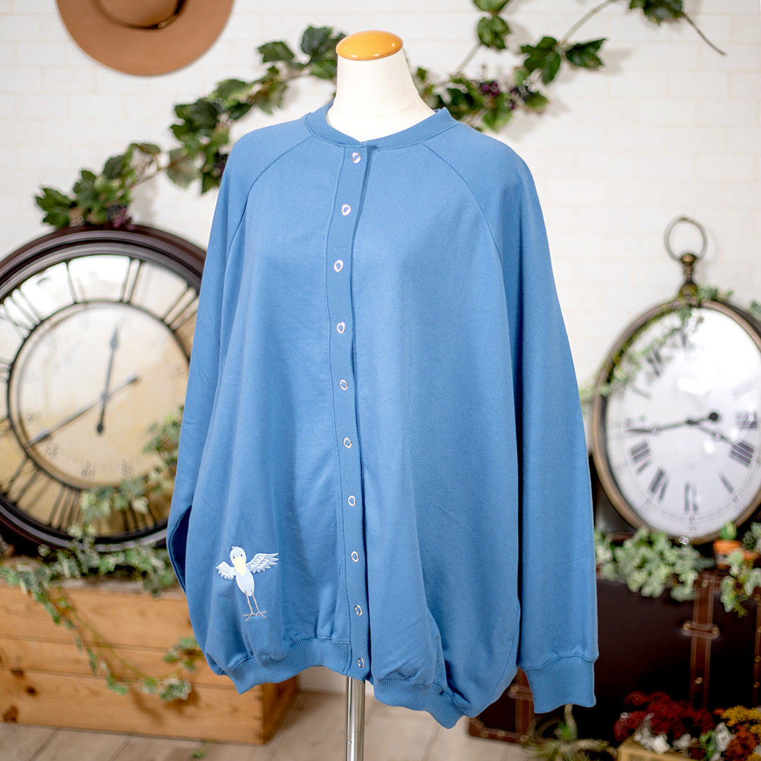 コクーンハシビロコウ刺繡カーディガン