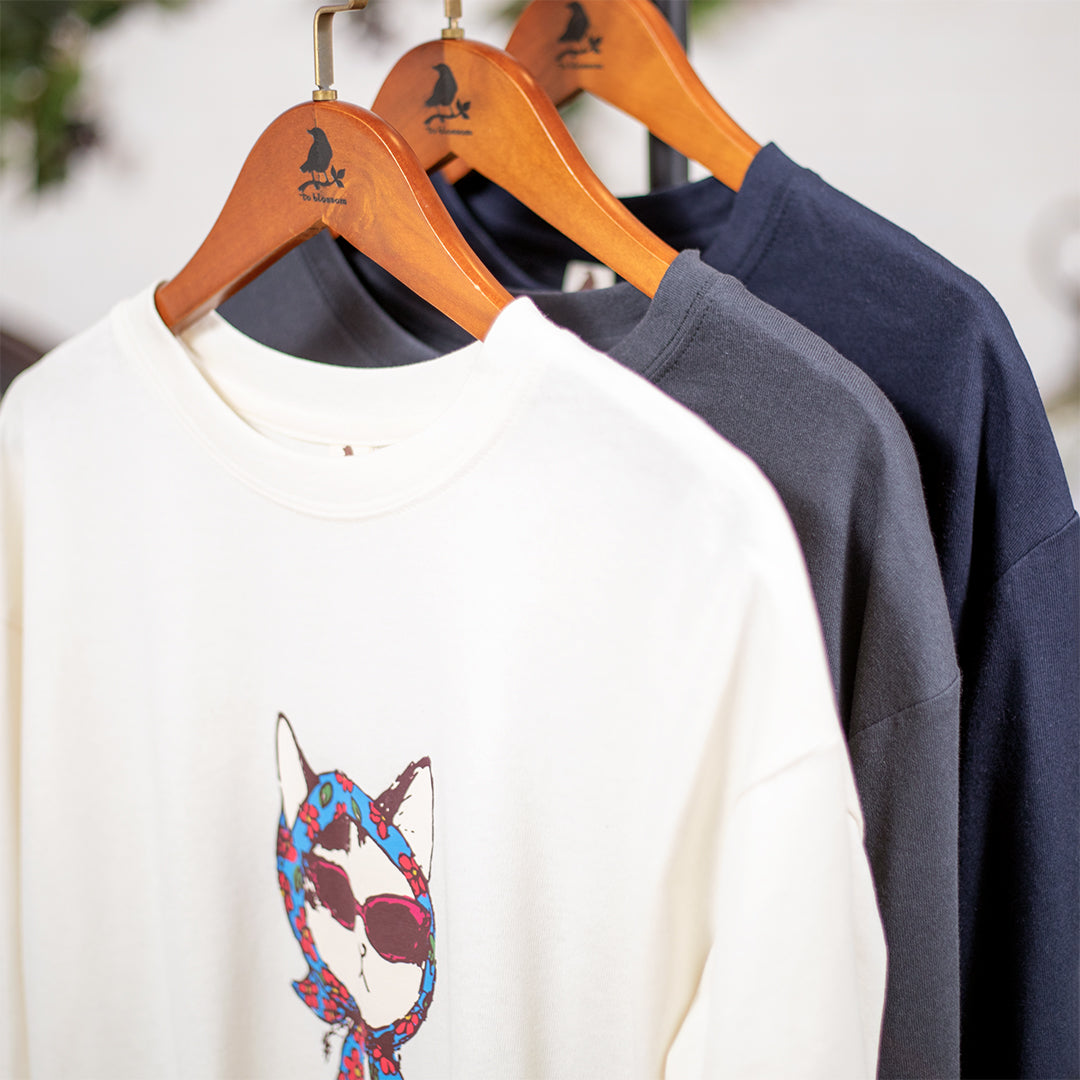 女優猫長袖Tシャツ
