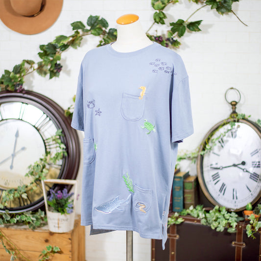 海の仲間多ポケット五分袖カットソー