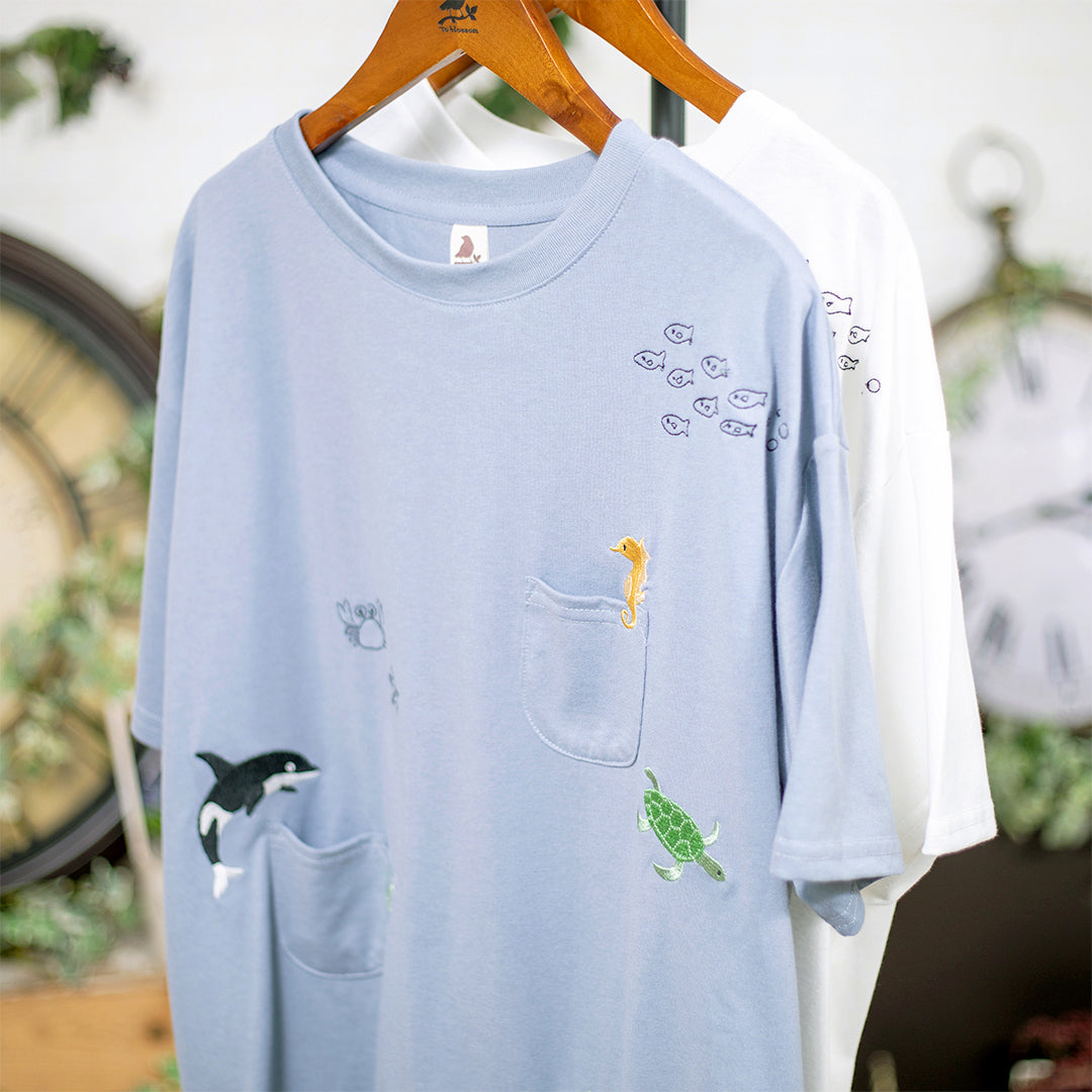 海の仲間多ポケット五分袖カットソー