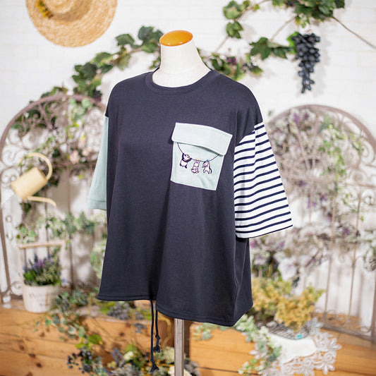天日干しネコドロストTシャツ