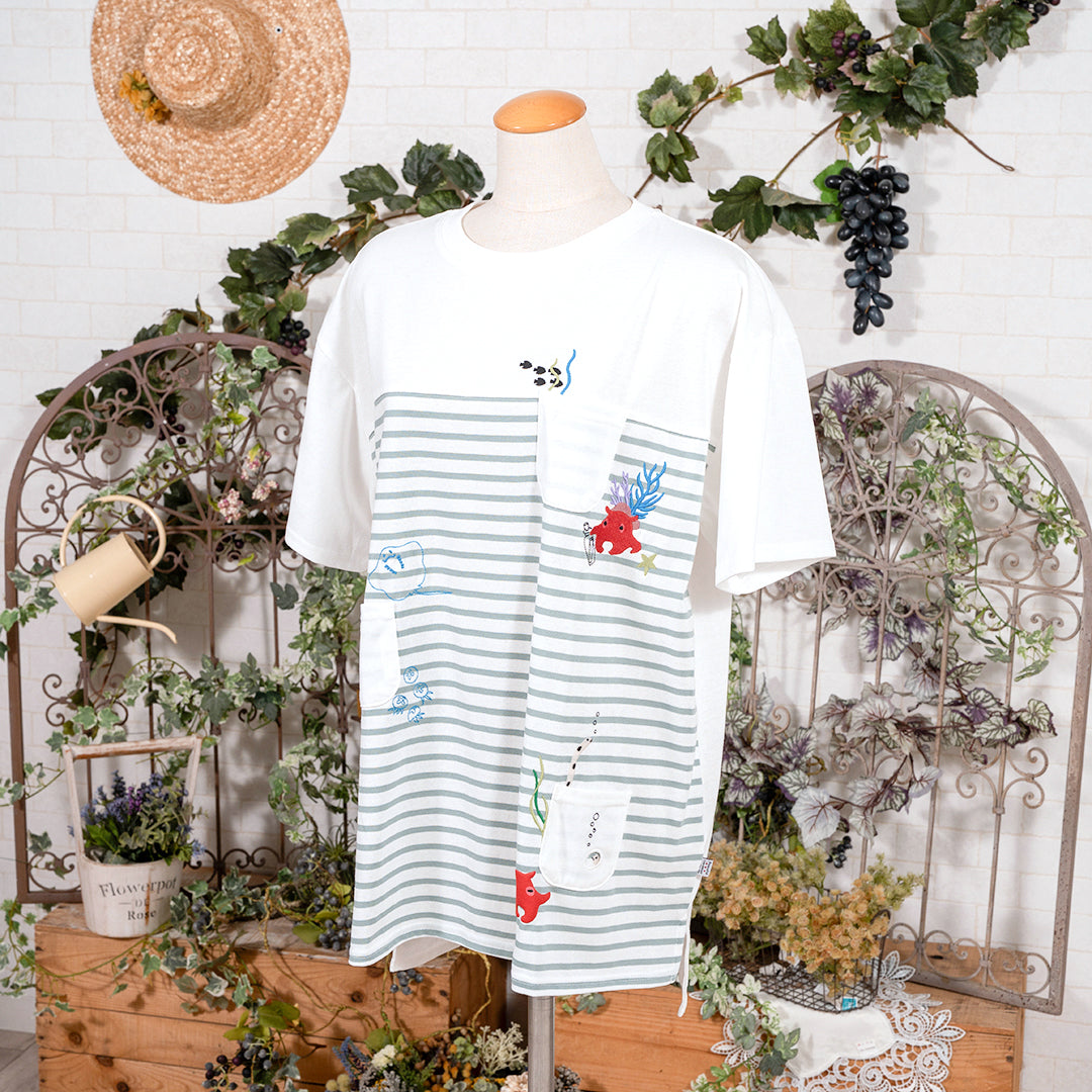 menndako発砲ﾌﾟﾘﾝﾄＴシャツ