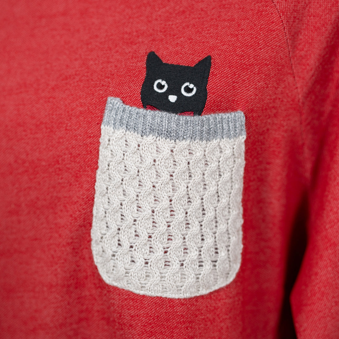 かくれんぼ黒猫のプルオーバー