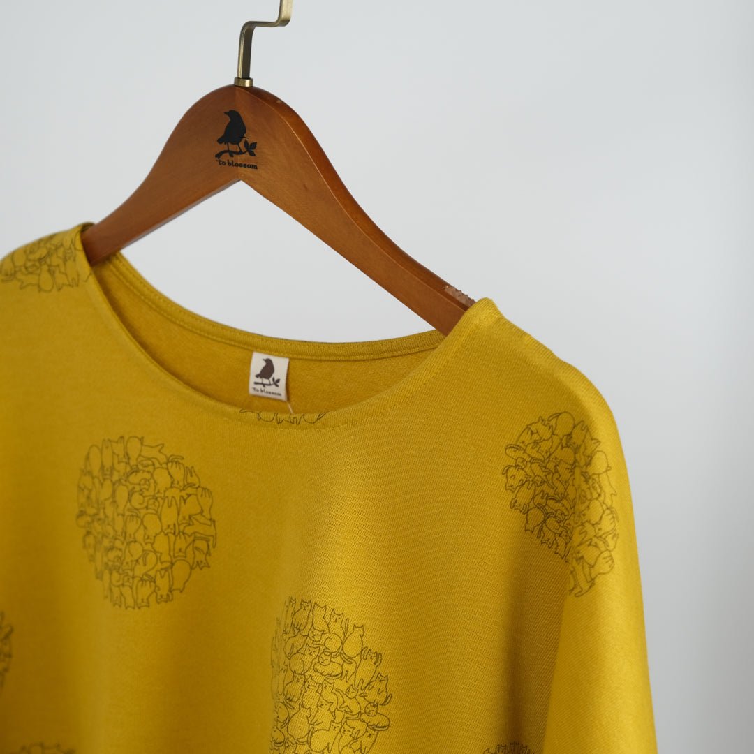 猫ドット８分ドロストチュニック - to blossom (8213578383492)