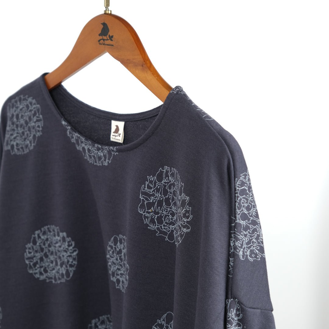 猫ドット８分ドロストチュニック - to blossom (8213578383492)