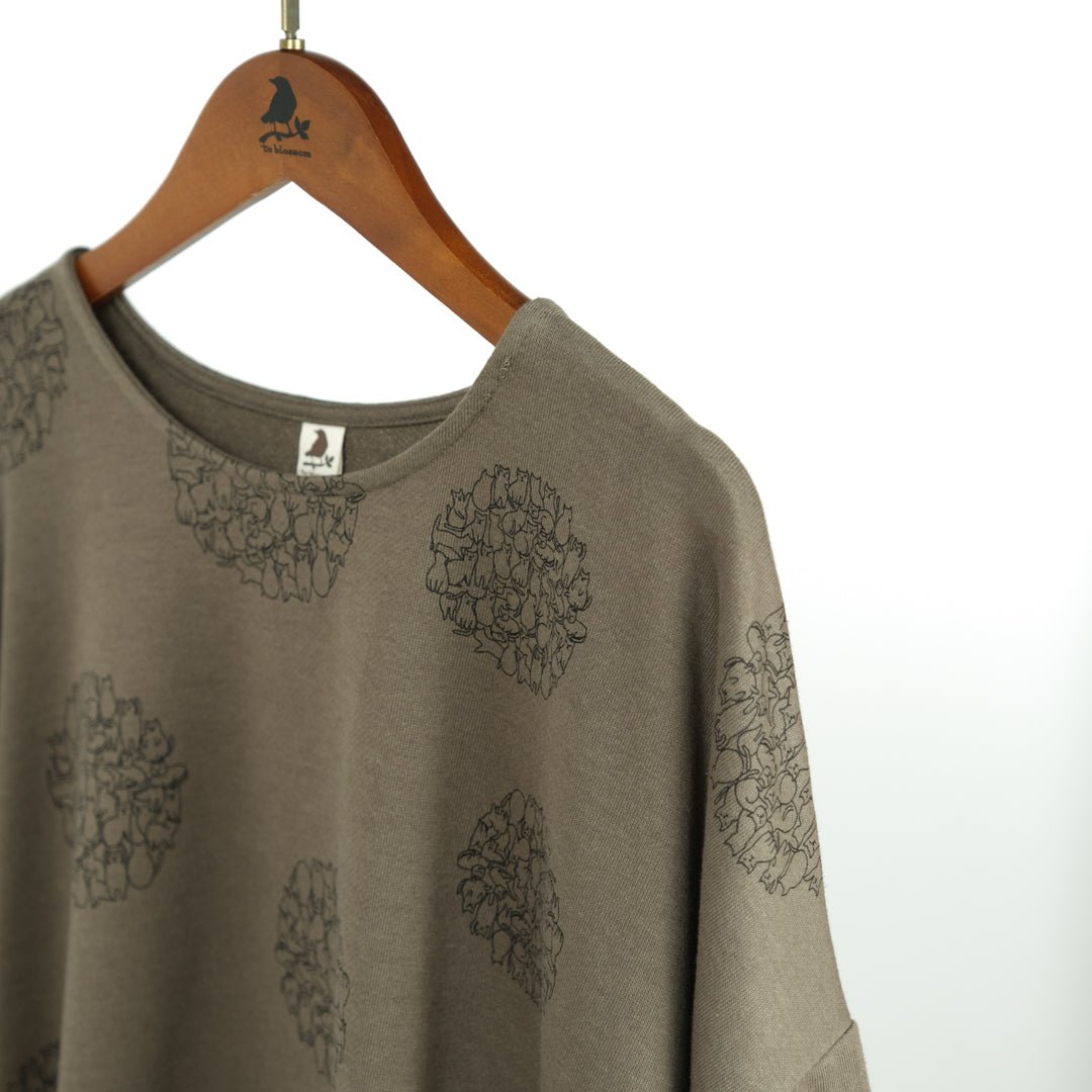 猫ドット８分ドロストチュニック - to blossom (8213578383492)