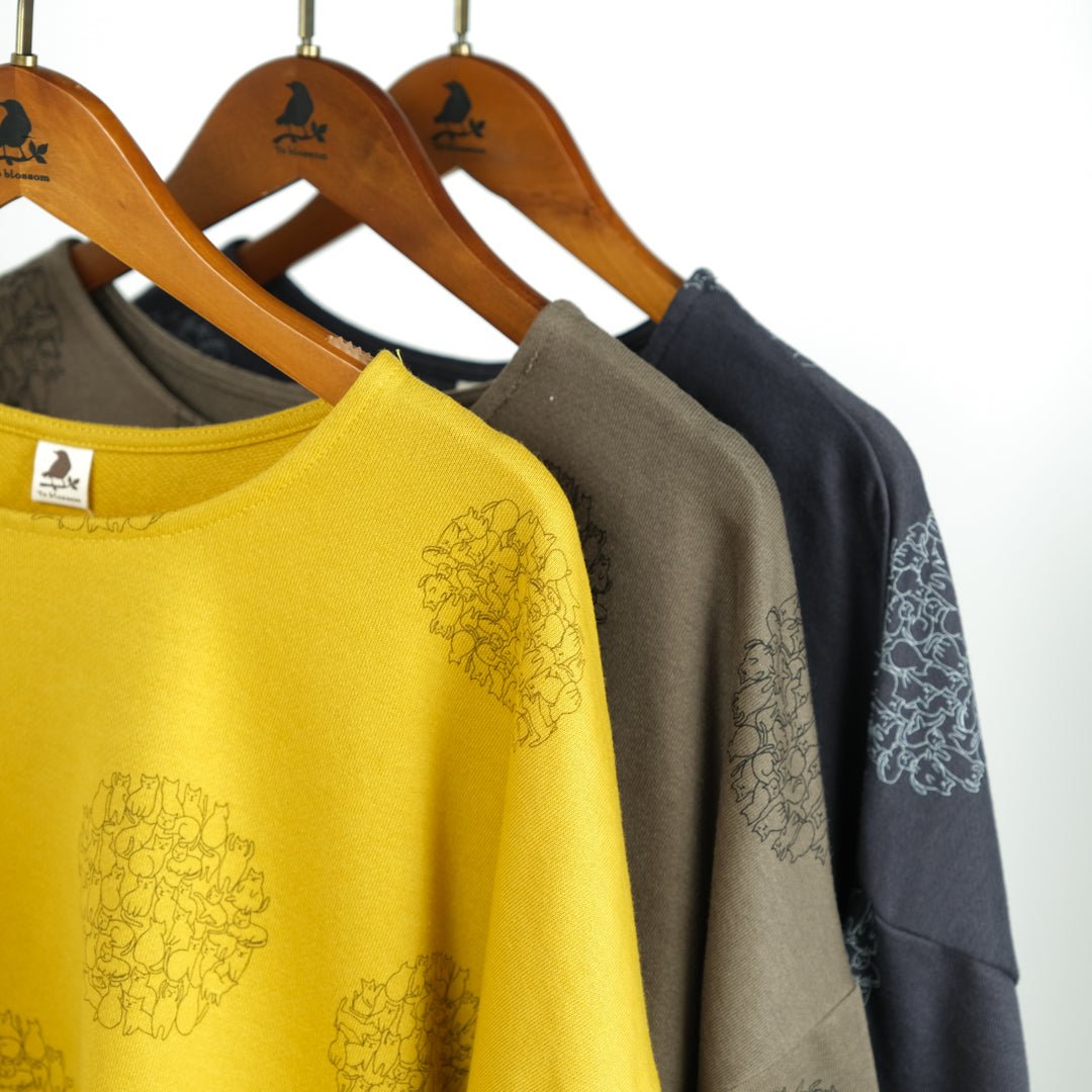 猫ドット８分ドロストチュニック - to blossom (8213578383492)