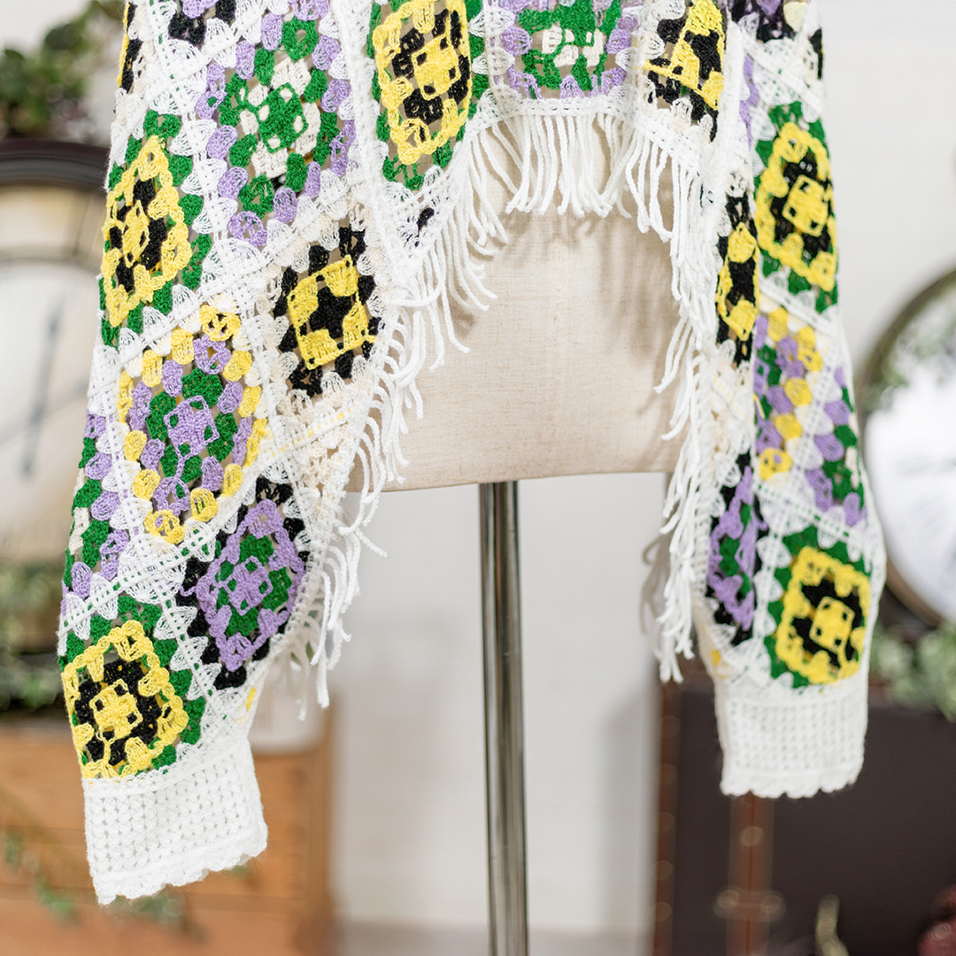 パッチワーク風ポンチョ