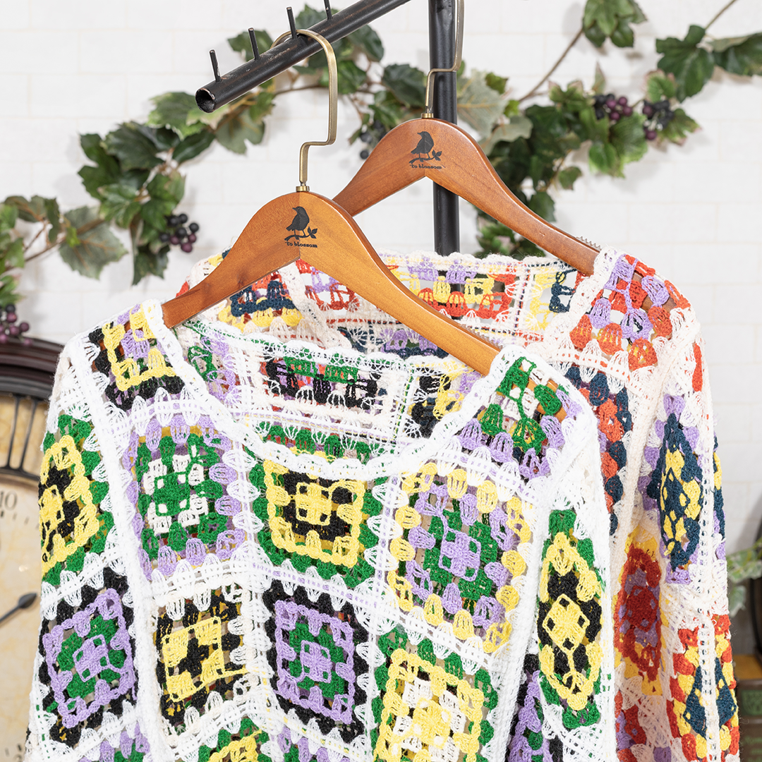 パッチワーク風ポンチョ