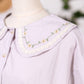 小花刺繍のノスタルジック半袖ブラウス