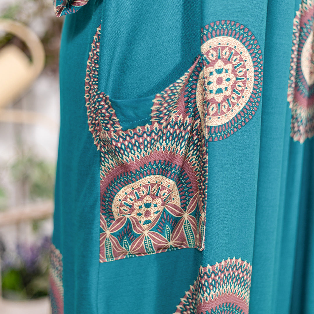 ボヘミアンサークルプリントワンピース