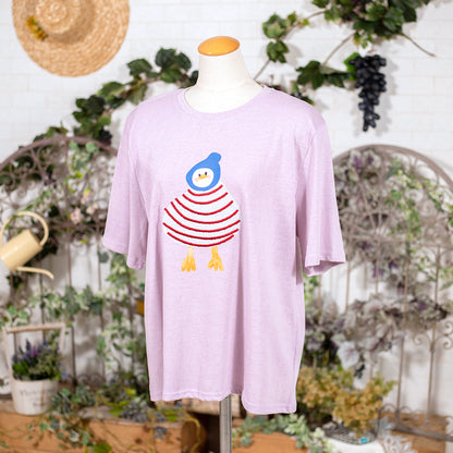 お散歩ﾀﾞｯｸの刺繍Tシャツ