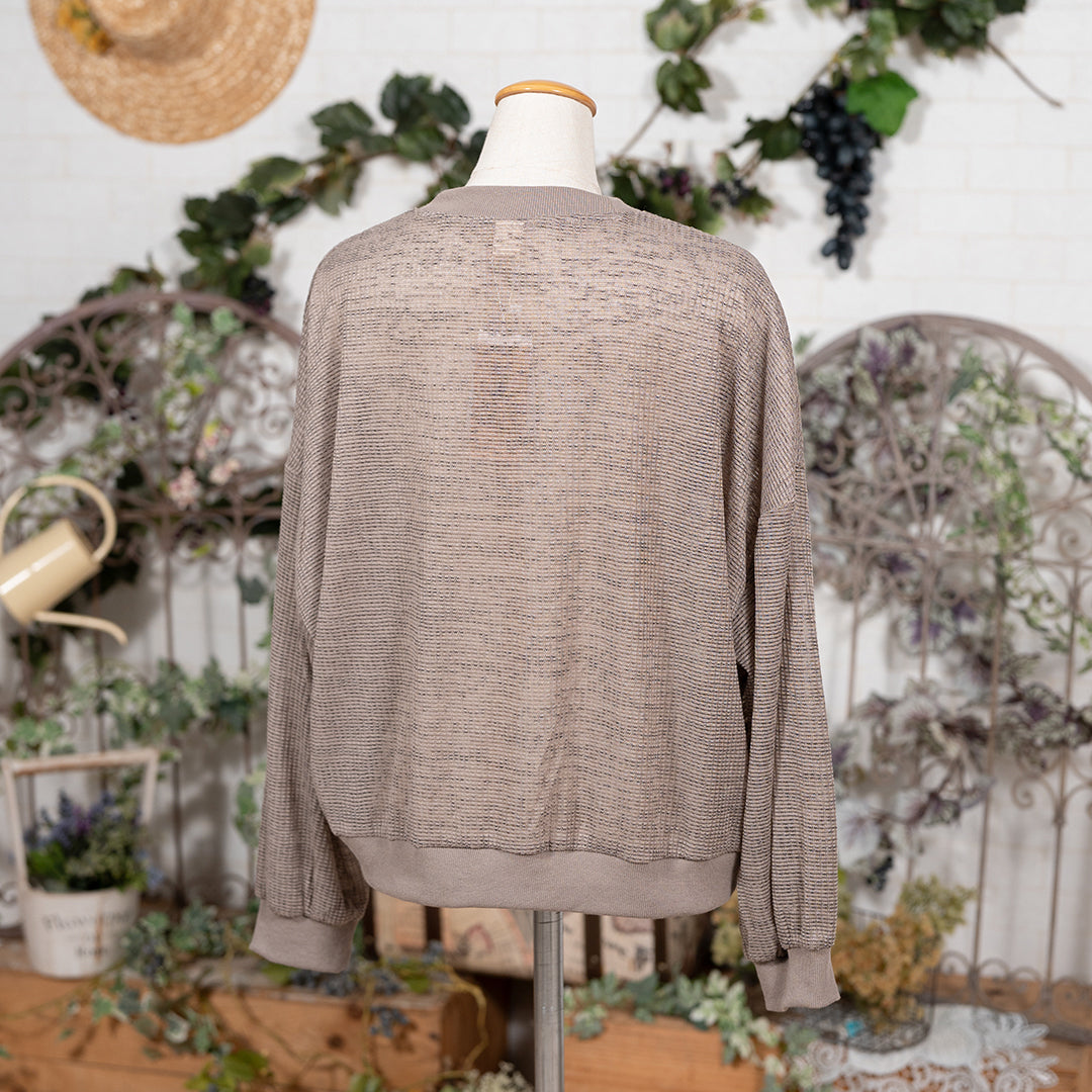 透かしお花刺繍カーディガン
