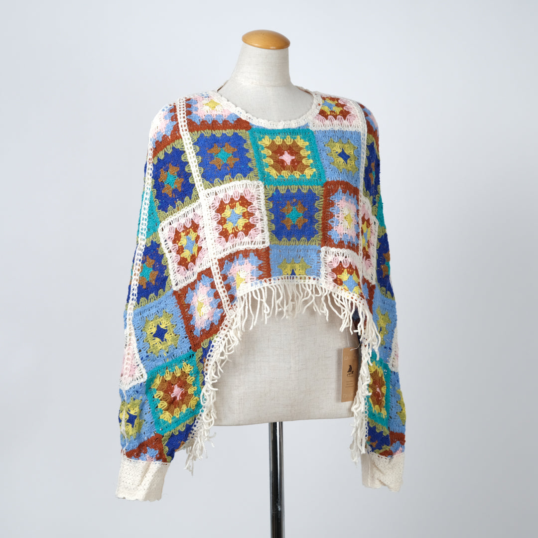 ボヘミアンフローラルポンチョ (8230826967172)