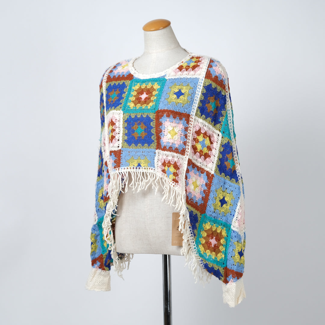 ボヘミアンフローラルポンチョ (8230826967172)