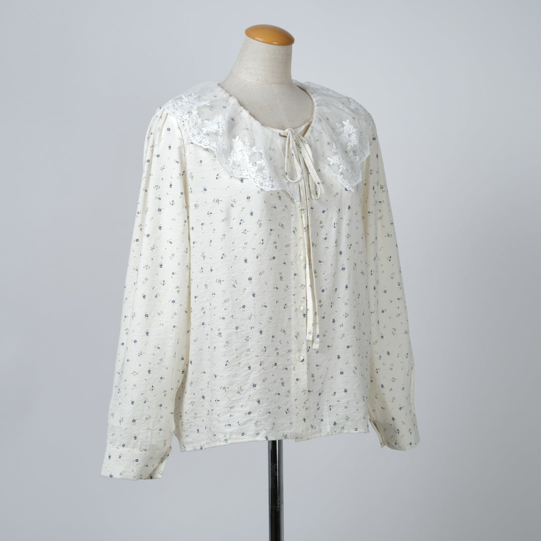 レース襟リボンブラウス (8230841090180)