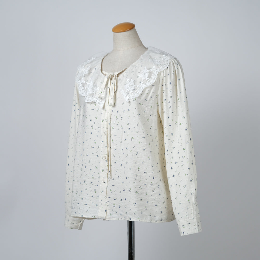 レース襟リボンブラウス (8230841090180)