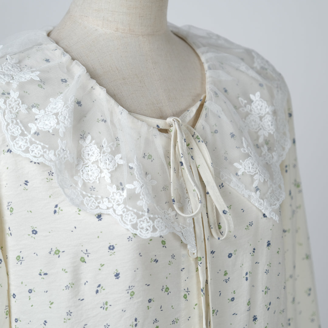 レース襟リボンブラウス (8230841090180)