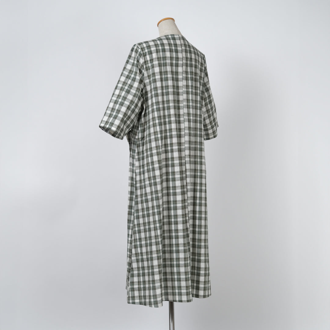 チェックでかポケットブラウスワンピース (8229234540676)