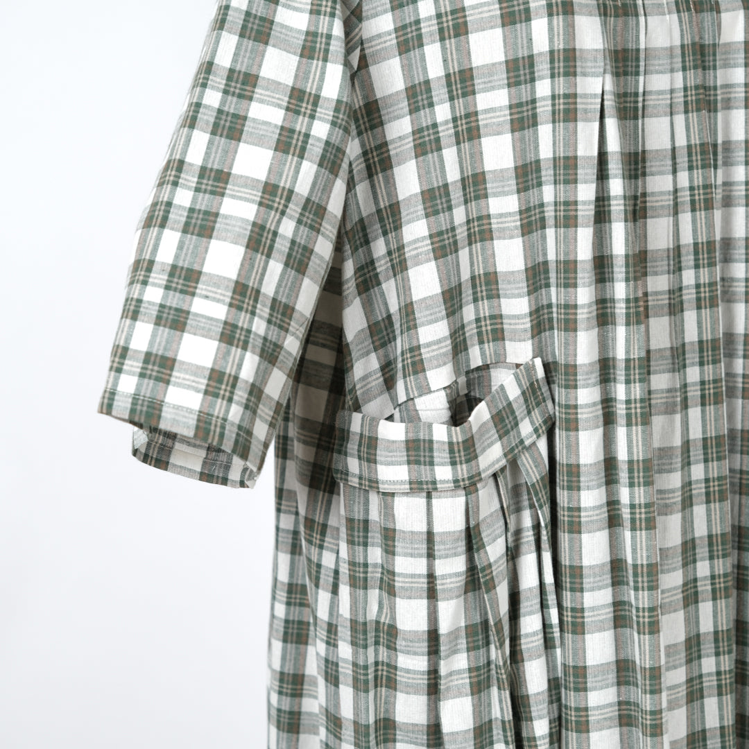 チェックでかポケットブラウスワンピース (8229234540676)